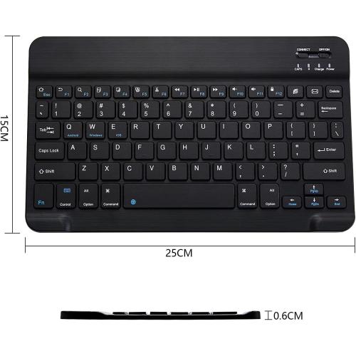 Ultra-Slim Bluetooth Keyboard Portable Mini Wireless Keyboard Rechargeable for Apple iPad iPhone Samsung Tablet Phone Smartphone iPadOS iOS Android (10 inch Black)