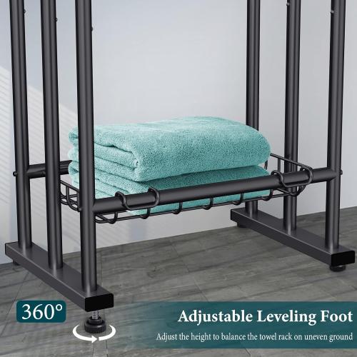 Kayfia 40'' Freestanding 3 Tier Alloy Steel Towel Rack with Storage Basket