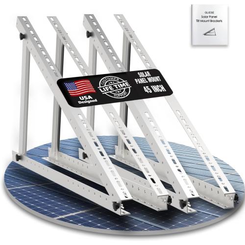 Solar Panel Mount Brackets, 2 Sets 45 inch with Foldable Tilt Legs, Suitable for 2-4pcs 180 200 300 400 500 Watt Solar Panel, Adjustable Mounting Brackets for Roof, RV, Boat, and Off-Grid