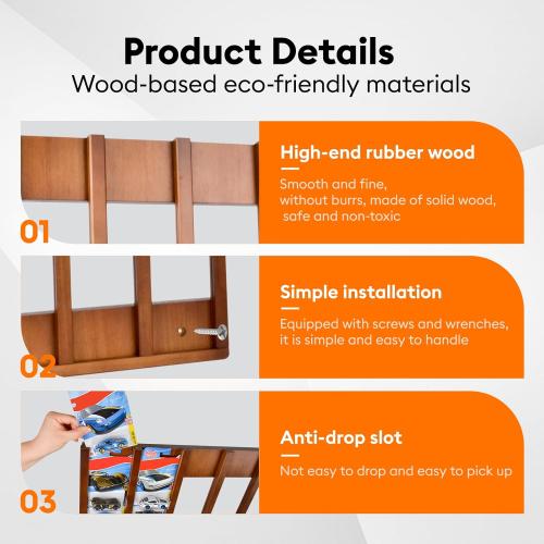 Storage Case Compatible with Hot Packaged Wheels Cars, Solid Wood Wall Mount Display Case for Diecast Cars, Toy Cars Organizer Holds Up to 50 (Upgrade One-Pack)