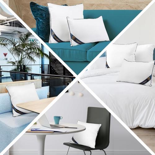 Utopia Bedding Throw Pillow Inserts (Pack of 2, White), 18 x 18 Inches Decorative Indoor Pillows for Sofa, Bed, Couch, Cushion Sham Stuffer