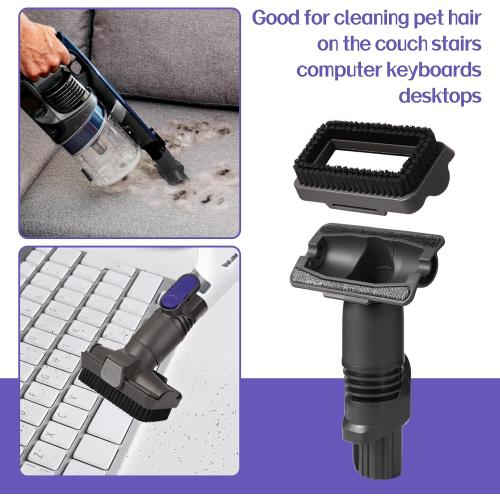 Vacuum Attachments Compatible with Shark Pet Cordless Stick IX141 IZ162H IZ361H IX140 IX142 IX143 IZ140 IZ142 UZ145 Removable 2-in-1 Tool Brush Replacement Parts for D-Shaped Vacuum # 613FJ160