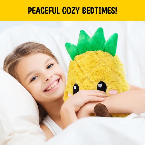 Pineapple Microwavable Unscented Heating Pad for Women and Kids- Cute Soft Cozy Pillow Plush Heatable Warm Stuffed Animals - Kawaii Hot and Cold Plushie Food Toy - Pineapple Gifts for Girls and Boys
