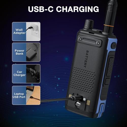 BAOFENG UV-7B Handheld Ham Radio, Chirp & Wireless APP Programmable, UHF VHF FM Aviation NOAA Receiver, 1000 CHs 10 Zones, USB-C Rechargeable, Frequency Copy, SOS Strobe, Walkie Talkie for Outdoor