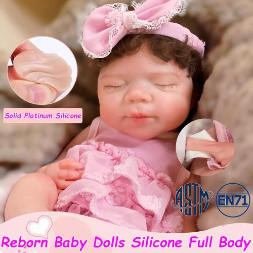 13 Inch Pascale Baby Girl Full Body Soft Silicone Reborn Baby Doll, Not Vinyl Dolls, Life Like Reborn Dolls with Hand Rooted Hair