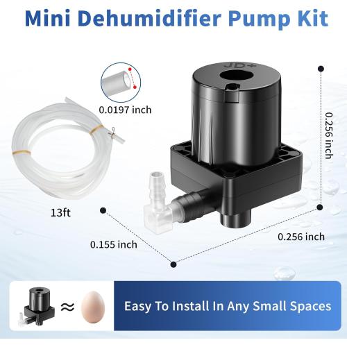 Upgraded Smart Automatic Small Water Pump for Dehumidifier, 15FT Drain Lift, Large Volume, Low Noise, Perfect for Basement Use, Compatible with Most Portable Dehumidifiers