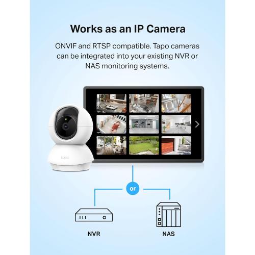 Tapo TP-Link 2K Pan/Tilt Security Camera for Baby Monitor, Dog Camera w/Motion Detection and Tracking, 2-Way Audio, Night Vision, Cloud &SD Card Storage, Works w/Alexa & Google Home C210