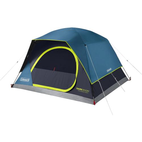 Coleman 4/6/8/10 Person Skydome Dark Room Tent with Rainfly, 5 Minute Setup, Blocks 90% of Sunlight, 20% More Headroom Than Traditional Tents