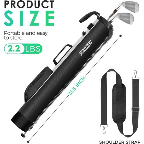 Findway Golf Stand Bag, Small Golf Bag for The Driving Range, Par 3 and Executive Courses, Lightweight Golf Club Carry Bag with Ball Holder and Pockets for Men Women