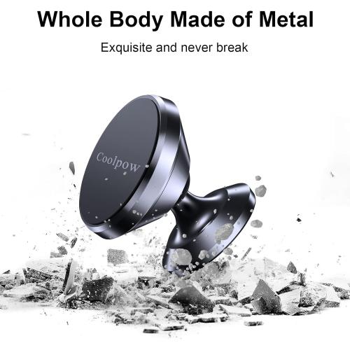 Coolpow【2 Packs 】Magnetic Phone Holder for car【Strong Magnet】phone holders for your car phone holder Mount for Car【4 Metal Plate】Universal Dash cell phone car mount for iphone Samsung car accessories