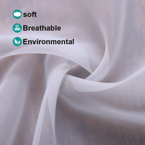 PONY DANCE Side Door Window Curtain for Front Door, French Drape for Small Window Sidelight, White Voile Sheer Rod Pocket Kitchen Curtain with Tieback, 1 Panel, White, 60W X 72L