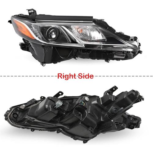 Generic 2018-2022 Camry Headlights,LED Projector Headlight Assembly Compatible with Toyota Camry L LE SE,Headlight Headlamp for Camry 2018-2022 Replacement Right Passenger Side, Black