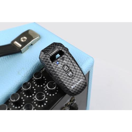 K6 Wireless Guitar Transmitter Receiver System 2.4GHz 250°Rotatable, 1/4 & 1/8 jack, Volume Adjust, 100FT, 5Hrs, for Acoustic Guitar Bass Violin Keyboard Electric Instruments, Carbon