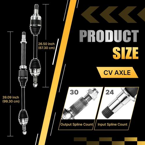 2PC Front CV Axle Shaft Assembly for Lexus RX350 2010 2011 2012 2013 2014 V6 3.5L AWD, for Toyota Highlander 2014 2015 2016 V6 3.5L GAS AWD, Venza 2009-2015 V6 3.5L AWD, #66-5307 66-5308