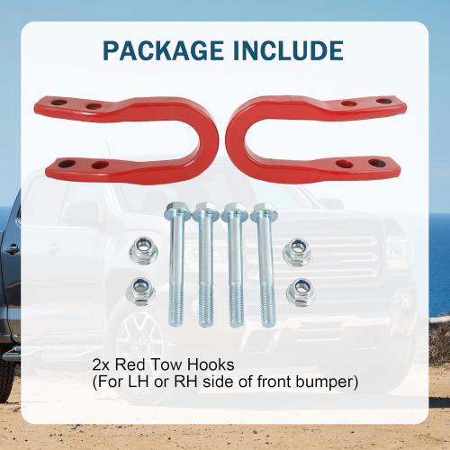 JDMSPEED New Recovery Tow Hooks Red 84052991 Replacement for GMC Canyon Chevrolet Colorado 2015-2020 23253074