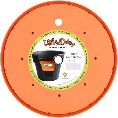 Bloem Ups-A-Daisy 15 Round Planter Pot Lift Insert,1 Pack | Soil-Saving, Durable Resin Disks for Bulky Garden Planters and Pots | Drainage Holes
