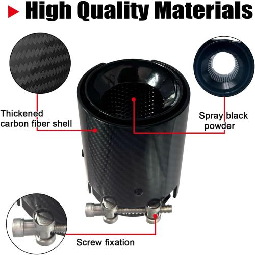 4pcs Carbon Fiber Exhaust Tips for BMW F87 M2 F80 M3 F82 F83 M4 Stainless Steel Tailpipe Tip (M Performance Exhaust)