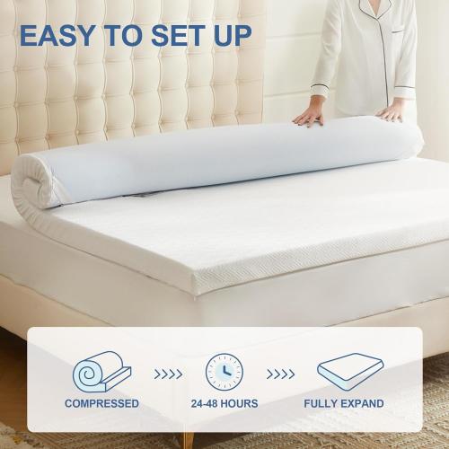 Eiayeebil 3 Inch Memory Foam Mattress Topper Twin, Memory Foam Pad with Removable & Washable Cover, Bed Topper for Back Pain, Non-Slip Ventilated Design, Twin Size