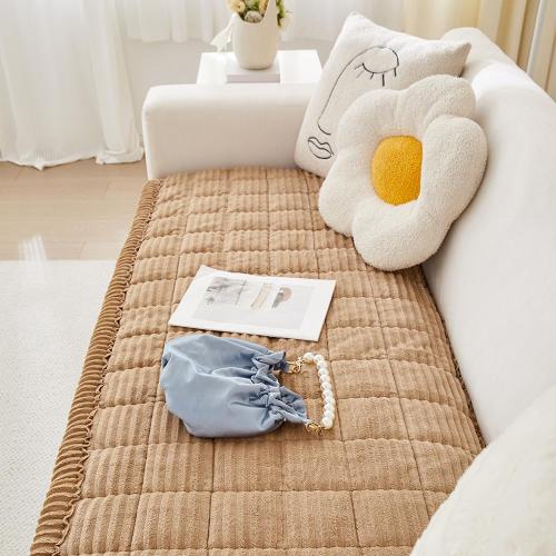 Awjcsv Couch Cover for Dogs Washable, Fuzzy Pet Couch Covers for 3 Cushion Sofa Pet Friendly, Non Slip Sofa Cover (Light Brown, 27.6 X 70.9/70 X 180cm)