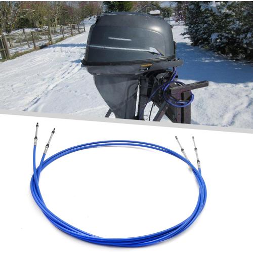 Saihisday 2Pcs Marine 33C Throttle Shift Remote Control Box Cable Replacement for Yamaha Outboard Engine Boat Motor Steering System Blue 13FT