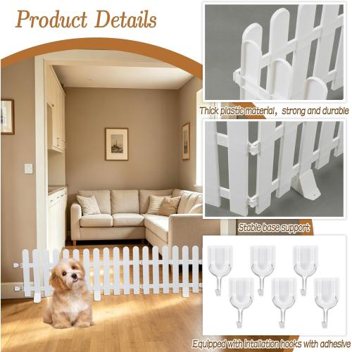 19.7 Tall Short Dog Gate, Adjustable Puppy Gate with Support Feet, Step Over Dog Fence Freestanding Pet Barrier Expands Up to 78.7 Wide for Doorways Stairs Hallways