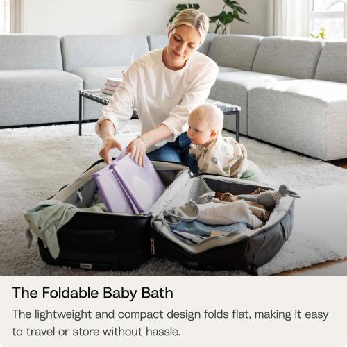 Stokke Flexi Bath Portable X-Large Baby Bathtub with Heat-Sensitive Plug, White Grey
