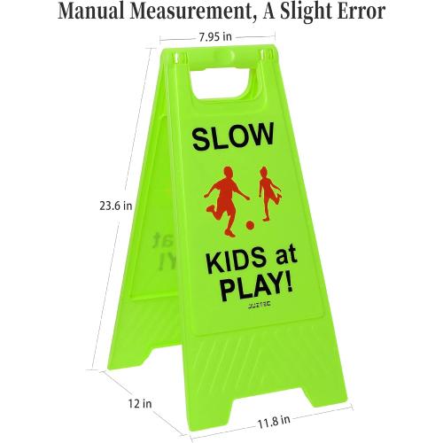 Slow Children Playing Sign For Street, Caution Kids At Play Safety Sign, Down crossing traffic signs outdoor (3 Pack)