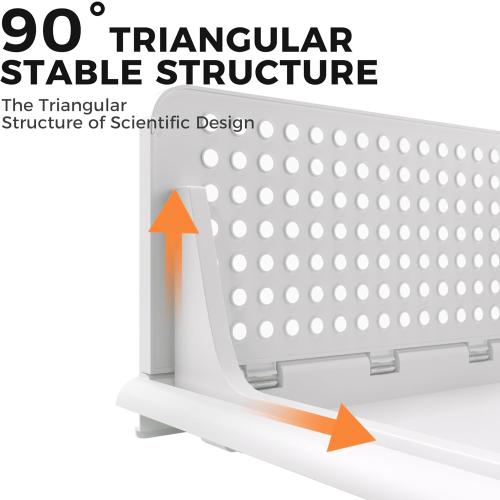 Pinkpum Stackable Plastic Storage Basket, Foldable Closet Organizers, Drawer Shelf Storage Container/Bins for Wardrobe Kitchen Bathroom Office Dorm, White, 4 Packs