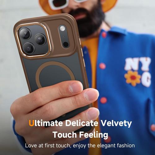 Magnetic 3 in 1 for iPhone 17 Pro Case, [Omni-Directional Protection] with 1x Screen Protector   1x Camera Cover, [Seamless Work with Magsafe] Shockproof Slim Thin Matte Case for iPhone 17 Pro Brown