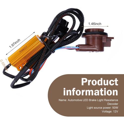 SLIMI 2 PCS Car 3157 Brake Light Resistor Decoders, 50W 6 Ohm LED Resistor Load Harness Decoders, Turn Signal Error Decoding Harness, for T20/3157/4157 Light Bulb (Multicolored)