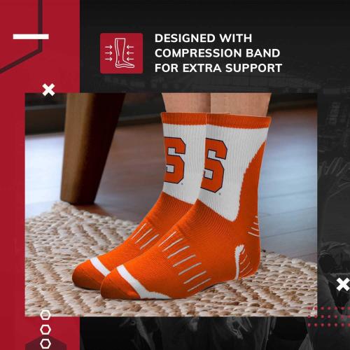 For Bare Feet Adult NCAA Surge Quarter Length Crew Socks - All Weather Performance - Men & Women - Enhance Your Team Footwear