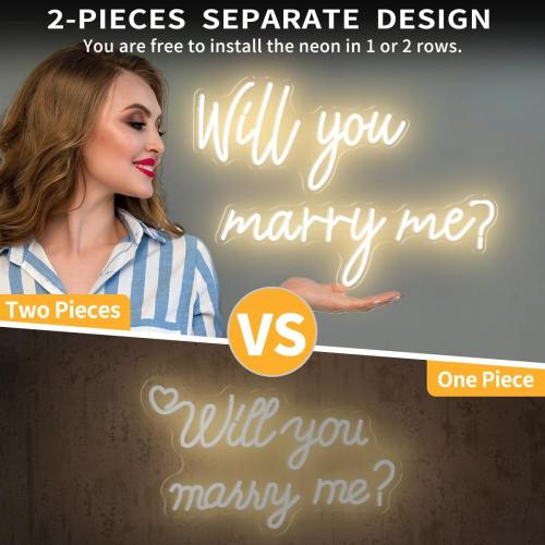 Will You Marry Me Neon Sign Large, 44 Dimmable Will You Marry Me Sign for Wall Decor, LED Neon Lights Sign for Engagement Party, Wedding, Proposal, Valentine's Day, Wedding Company, Warm White