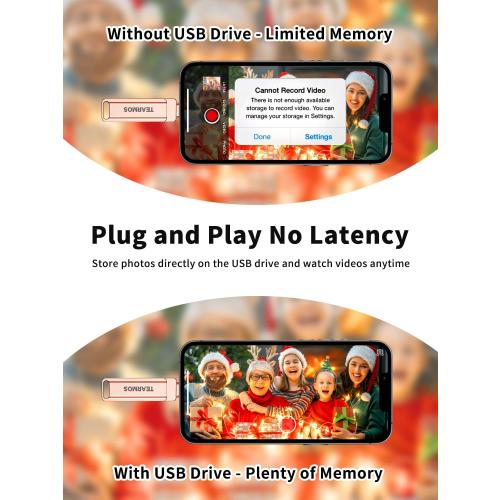 Silver 512GB Flash Drive Intended for iPhone iPad, Memory Stick Storage for Photos and Videos Backup, Compatible with iPhone iPad Android PC, Plug and Play, No Application Required (Silver)