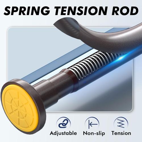 Bronze Shower Curtain Rod Tension 30 to 80 Inch,1 Inch Diameter Adjustable Tension Curtain Rod No Drilling,Shower Rods for Bathroom,No Rust