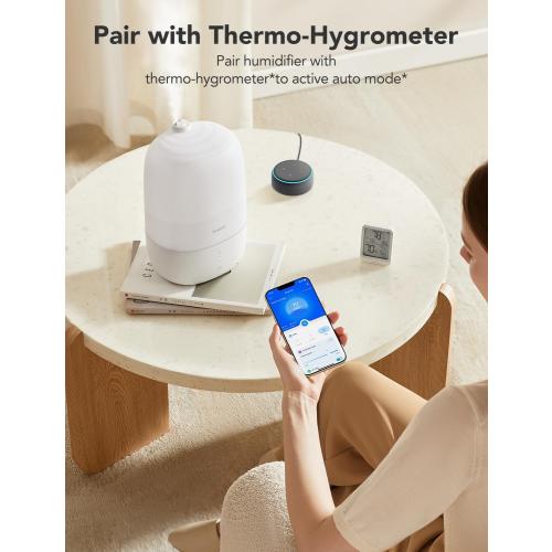 GoveeLife Smart Humidifiers for Bedroom, 3L Top Fill Cool Mist Humidifiers with Essential Oil Diffuser, Humidity Control, WiFi Air Humidifier with Night Light, for Baby, Plants, Home, Work with Alexa