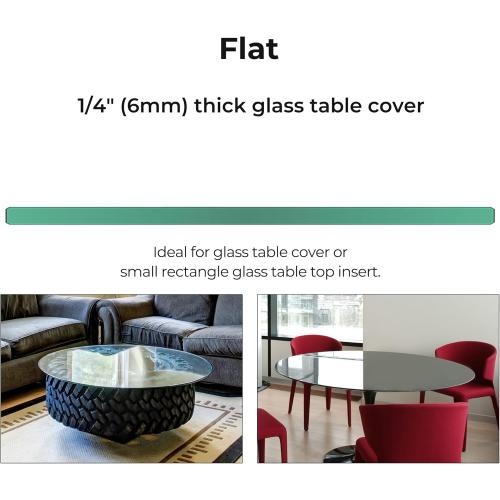 24 Inch Round Glass Table Top 1/4 Thick Flat Polish Edge Tempered by Fab Glass and Mirror