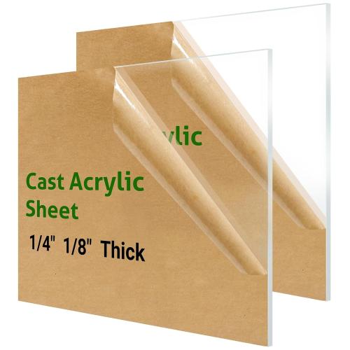 6 Pieces 6 x 12 Cast Plexiglass Sheet -1/8 Thick Clear Acrylic Sheet Clear Plastic Sheet, for Sign,Craft, Photo Frame, DIY Display Projects