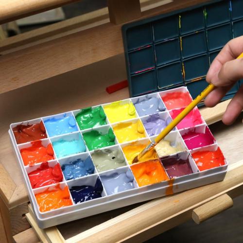 Transon Artist Paint Saver Palette 24 Wells with 1 Fine Paintbrush