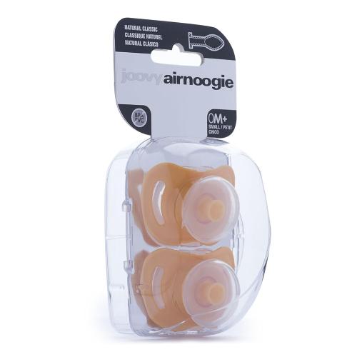 JOOVY 2 Piece Airnoogie Pacifier, Yellow, Small 2pk