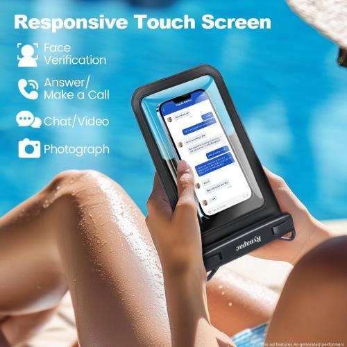 Rynapac Large Waterproof Phone Pouch [Up to 10] - 2 Pack IPX8 Waterproof Phone Case for iPhone 17 16 15 Pro Max Galaxy S26 Ultra, Touchscreen & Underwater Photography, Beach Cruise Essentials 2026