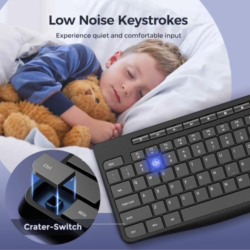 Wired Keyboard,Quiet Keyboard, Multimedia USB Computer Keyboard, Silent Keyboardwith Low Profile Chiclet Keys,Large Number Pad,Spill-Resistant,Anti-Wear Letters,Full Size for Laptop,Desktop