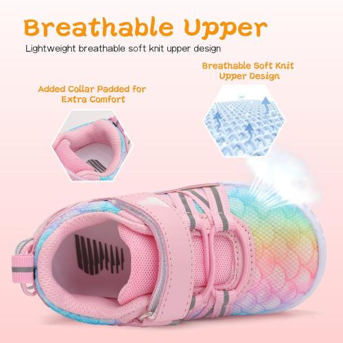 Size 1 month u 2 month .....BARERUN Baby Sneakers Toddler Shoes Soft Anti-Slip Sole Newborn First Walkers Infant Toddler Breathable Athletic Running Shoes