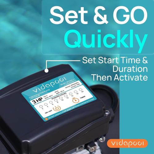 3HP In/Above Ground Pool Pump with Timer 8964GPH High Flow 115V Powerful Self Primming Swimming Pool Pumps with Filter