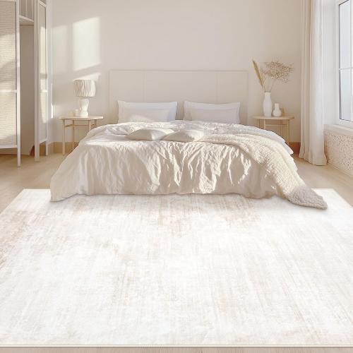 Area Rugs 6x9 Living Room: Washable Rug Modern Abstract Large Rug Soft Non Slip Neutral Rugs Stain Resistant Indoor Carpet for Bedroom Kitchen Dining Room Table Nursery Home Office Rugs(Beige,6'x9')