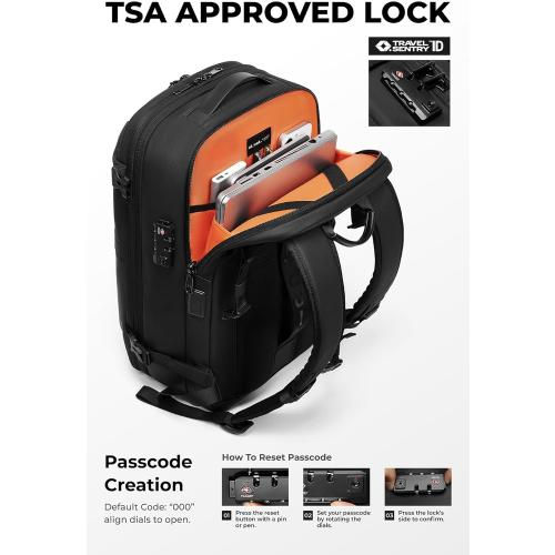 AirVault Vacuum Seal Travel Backpack 60L - Expandable Air Compression Vacuum System, Water-Resistant, Carry-On with TSA Lock Fits 19 Laptop (Black)