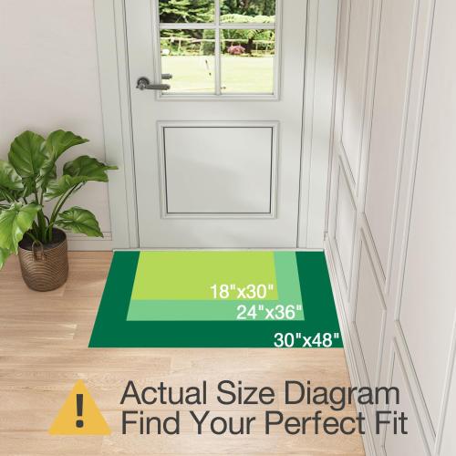 LUMI Inside Door Mat for Entry 17''x30'', Absorbent, Dirt Trapper, Low Profile Thin, Non Slip Mats with Rubber Backing, Ideal for Indoor, High Traffic, Garage, Entrance, Checkered Black