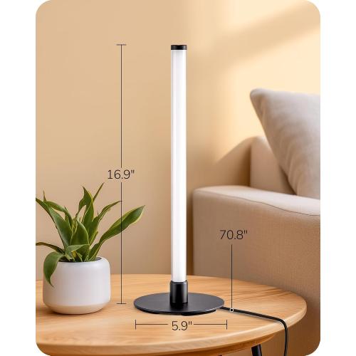 EDISHINE LED Skinny Table Lamp，Modern Slim Desk Lamp with 360° Illumination