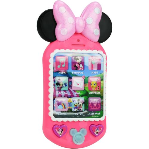 Disney Junior Minnie Bow-Tique Why Hello Pretend Play Cell Phone, Lights and Sounds, Batteries Included, Kids Toys for Ages 3 Up by Just Play