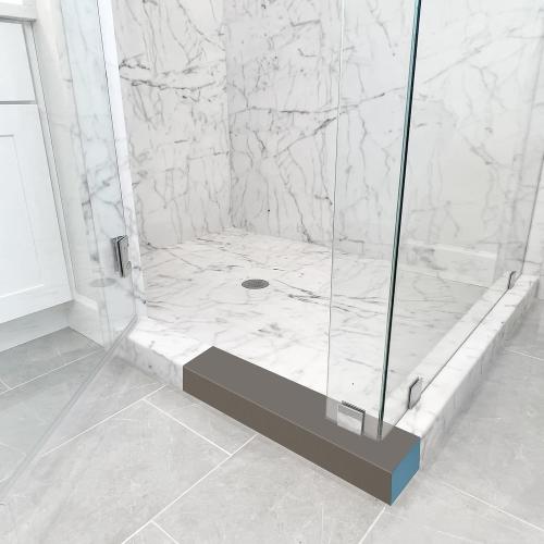 Shower Curb Kit,Waterproof Prefabricated Shower Pan Curb,Trimmable Ready to Tile Shower Curb Threshold for Shower Construction/Bathroom Renovation,Lightweight,Easy Installation,Load Bearing,48Length