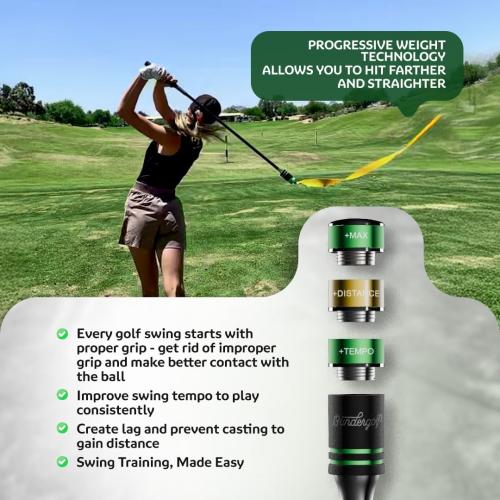 13UnderGolf TA25R Golf Swing Trainer Aid for Indoor Practice Speed and Impact Training, Improved Rhythm, Grip, Flexibility, Balance, Tempo and Strength